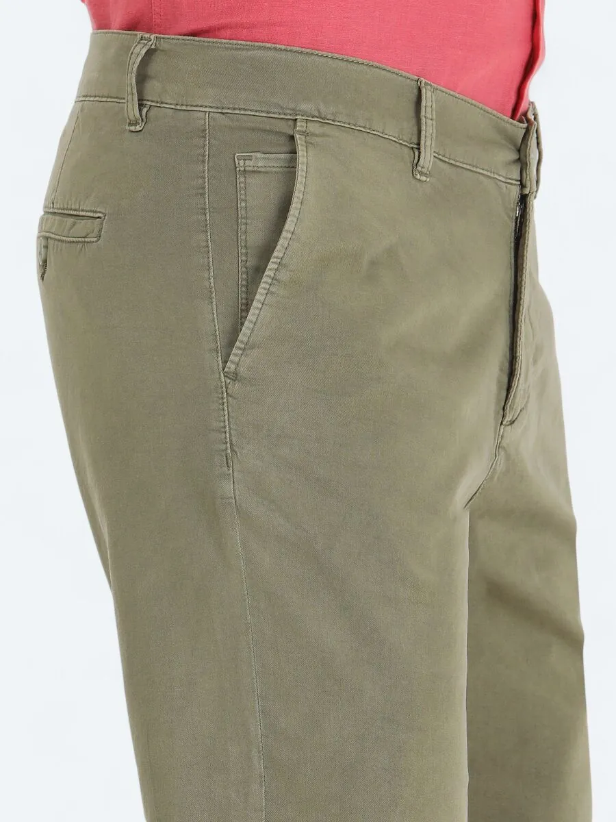 Haki Dokuma Slim Fit Casual Pamuk Karışımlı Bermuda - 3