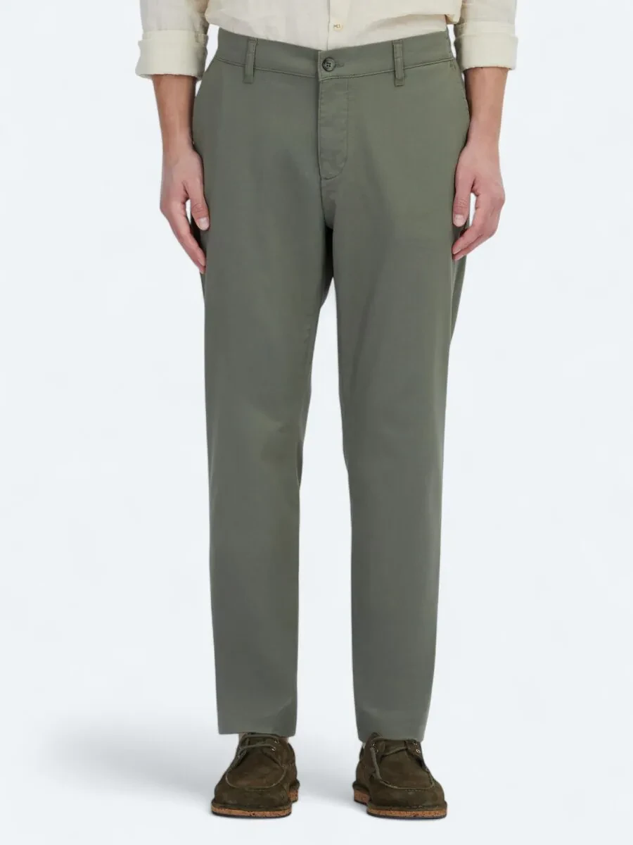 Haki Düz Dokuma Jogging Fit Casual Pamuk Karışımlı Pantolon - 2