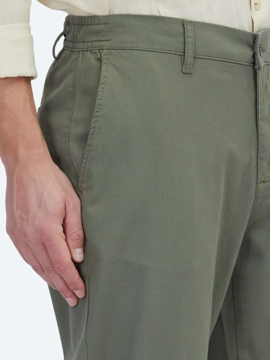 Haki Düz Dokuma Jogging Fit Casual Pamuk Karışımlı Pantolon - 4