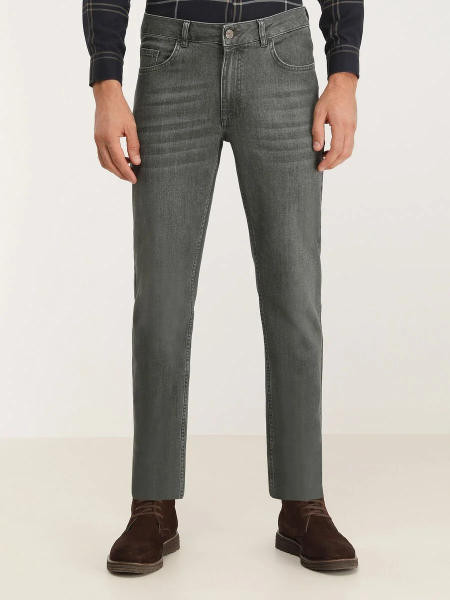 Haki Slim Fit Denim Pamuk Karışımlı Pantolon - 2