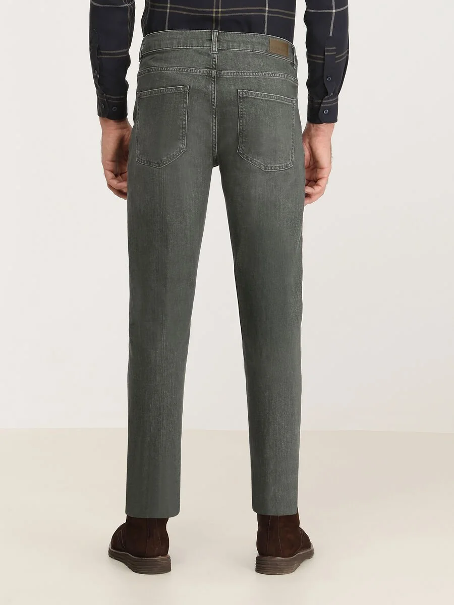 Haki Slim Fit Denim Pamuk Karışımlı Pantolon - 4