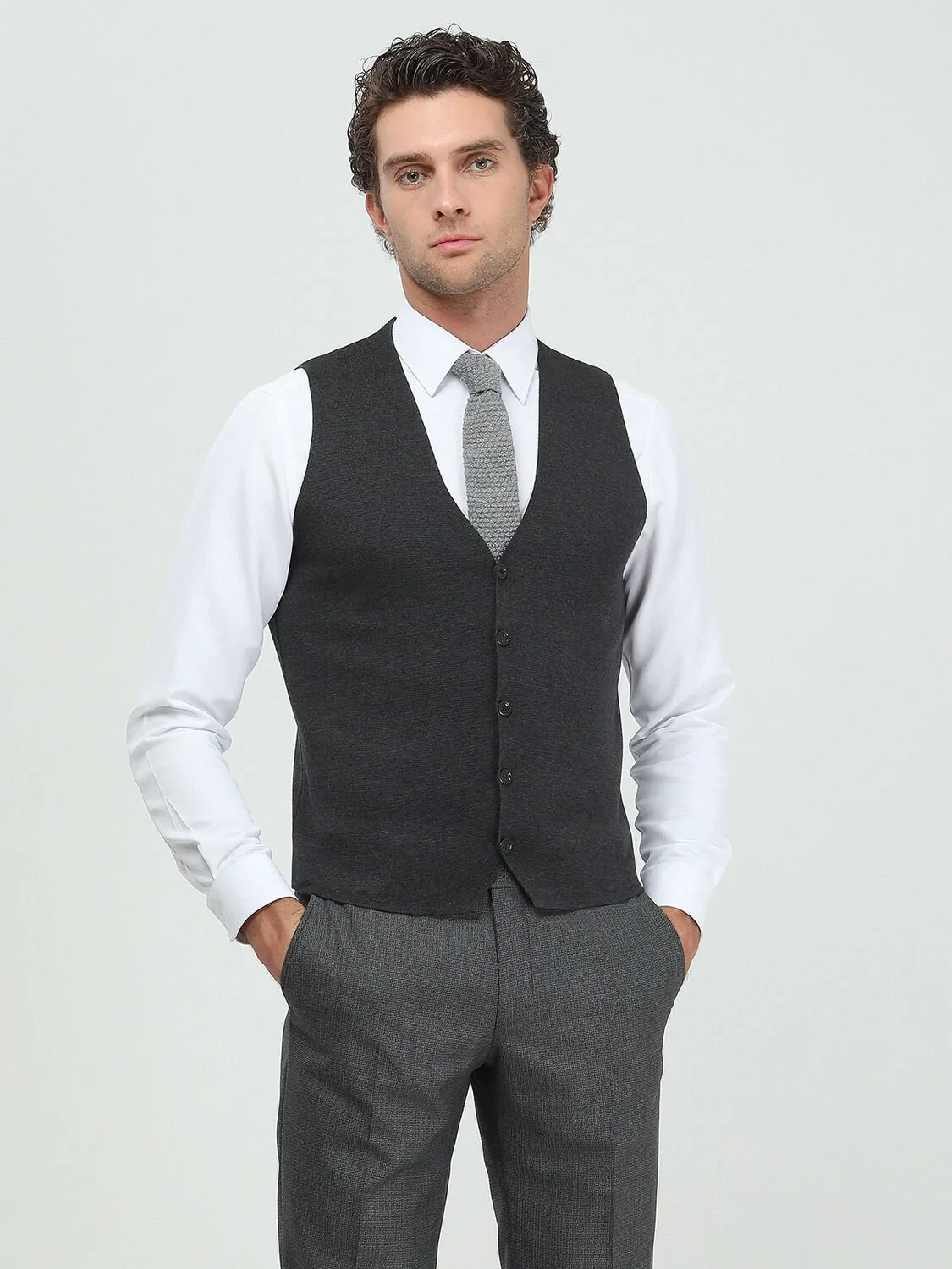 Hard Coal Knit Vest - 3