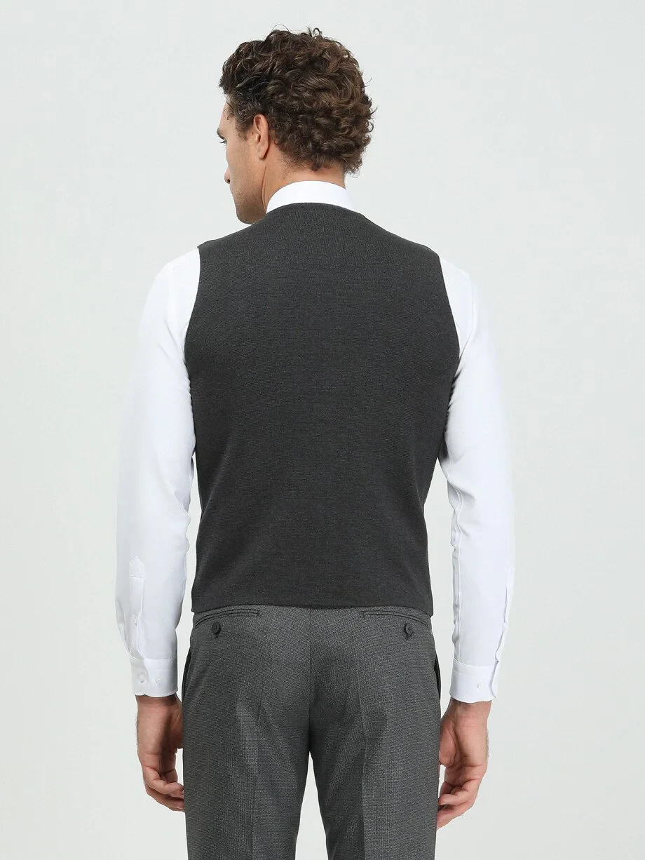 Hard Coal Knit Vest - 4