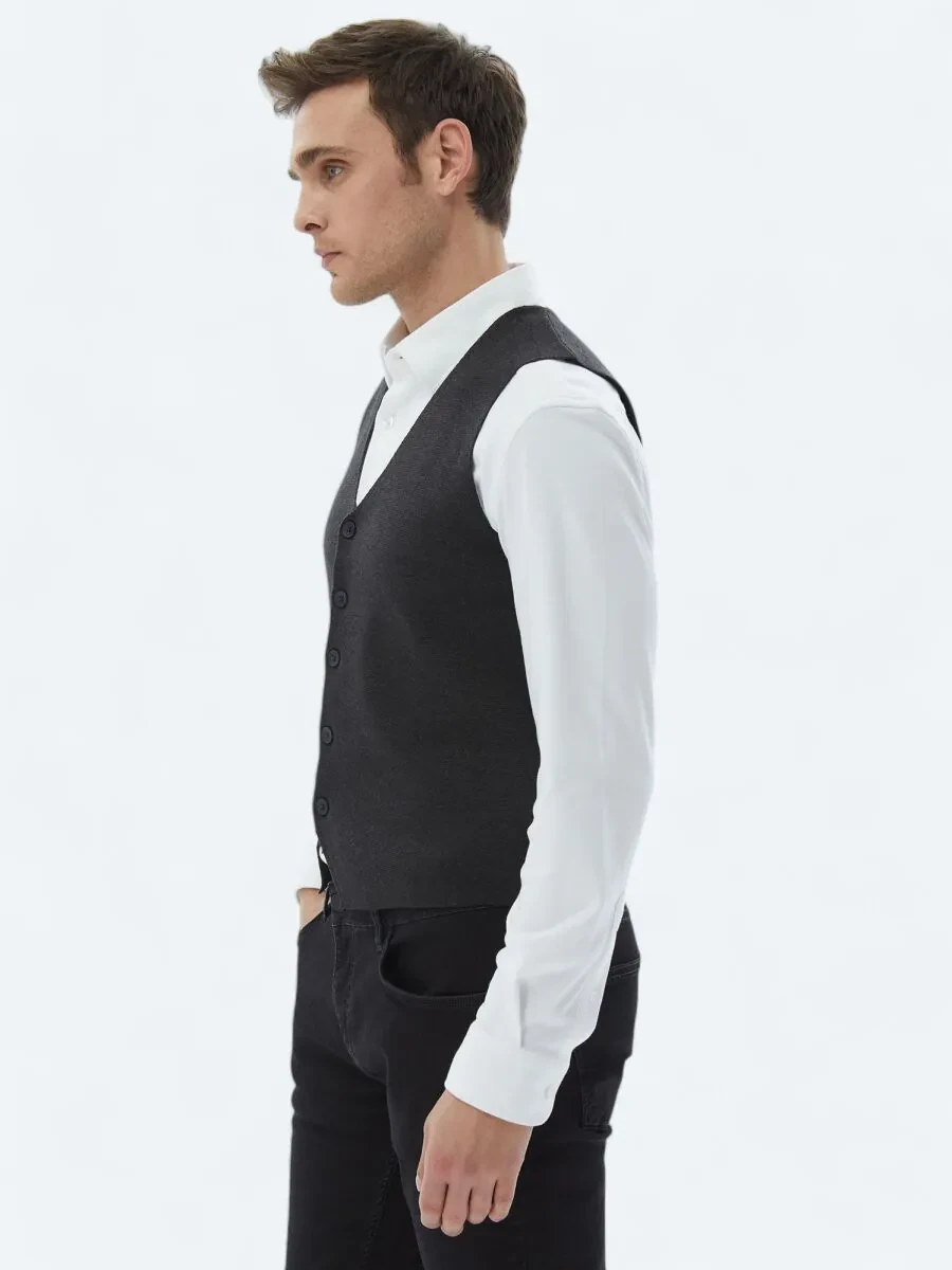 Hard Coal Knit Vest - 4
