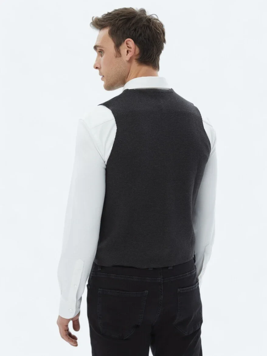 Hard Coal Knit Vest - 6