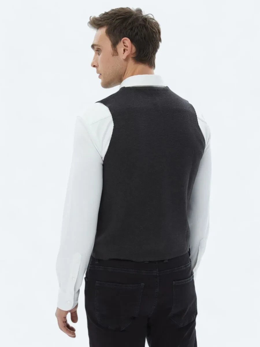 Hard Coal Knit Vest - 6