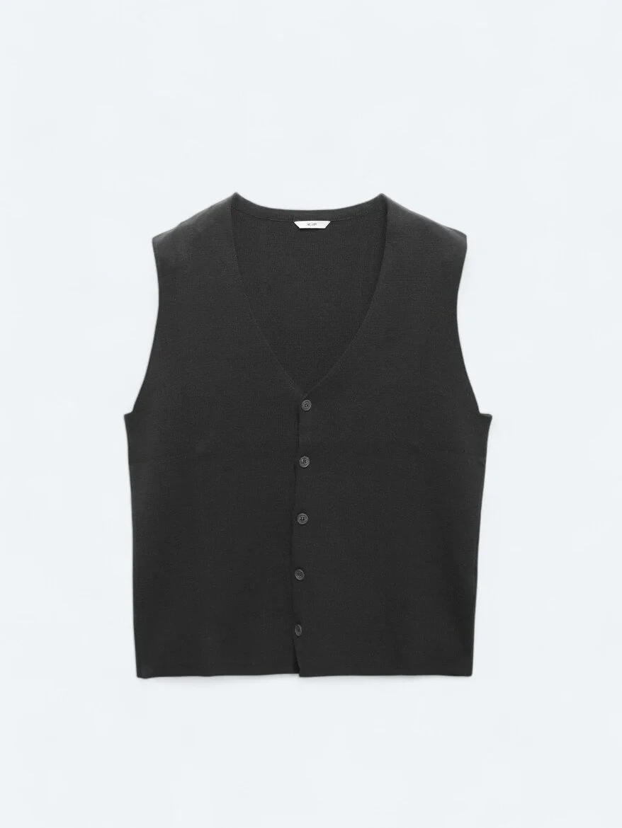 Hard Coal Knit Vest - 7