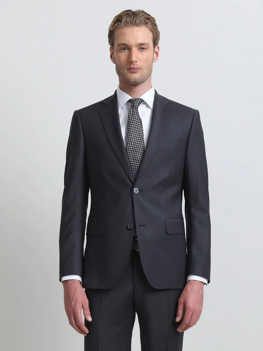 Hard Coal Modern Fit Wool Blended Suit - 2