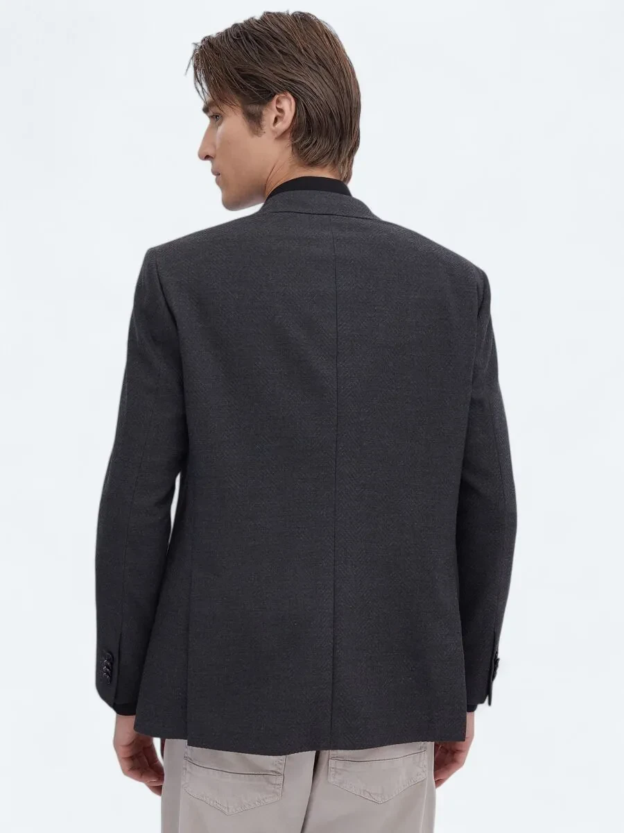 Hard Coal Patterned Regular Fit Recycled Jacket - 7