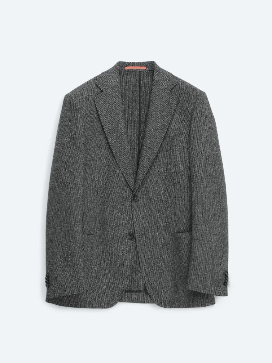Hard Coal Plain Comfort Fit Wool Blended Suit - 1