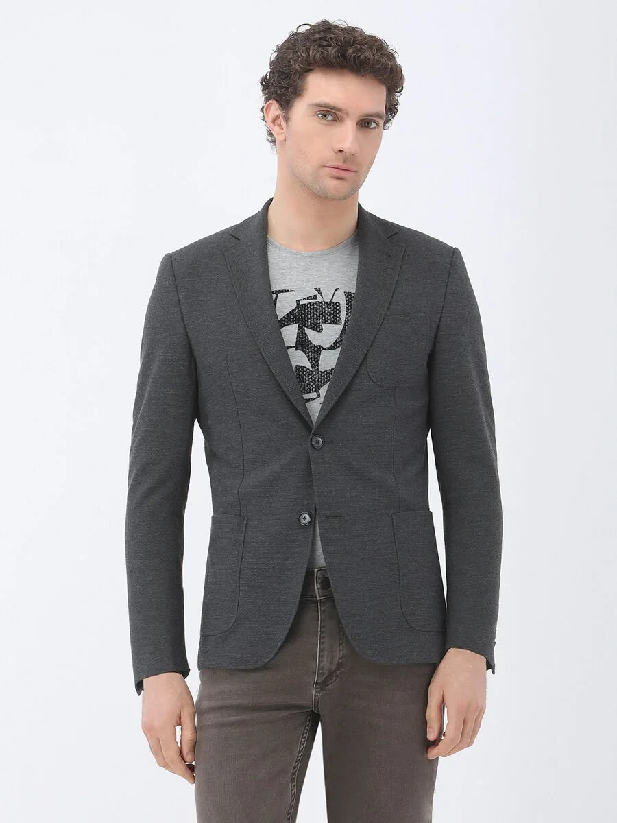 Hard Coal Plain Modern Fit Jacket - 1