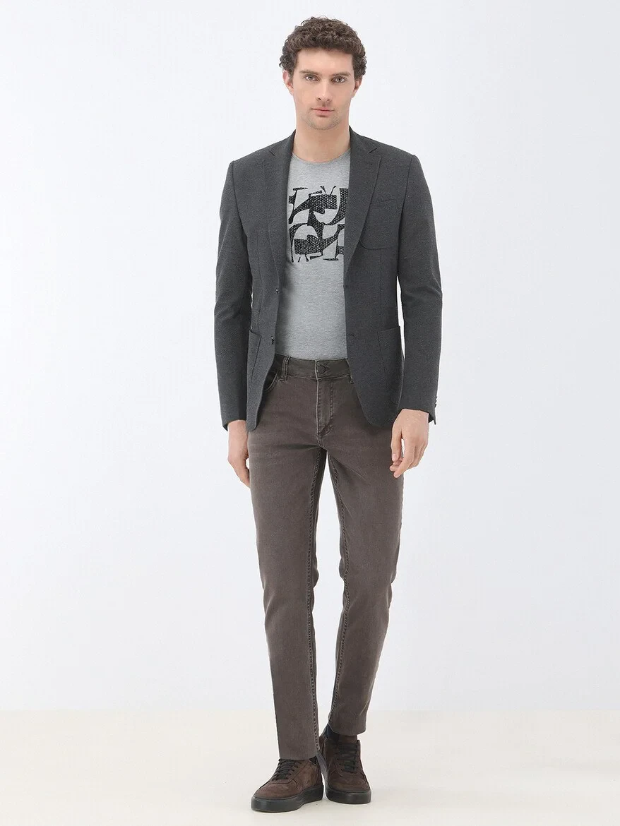Hard Coal Plain Modern Fit Jacket - 2