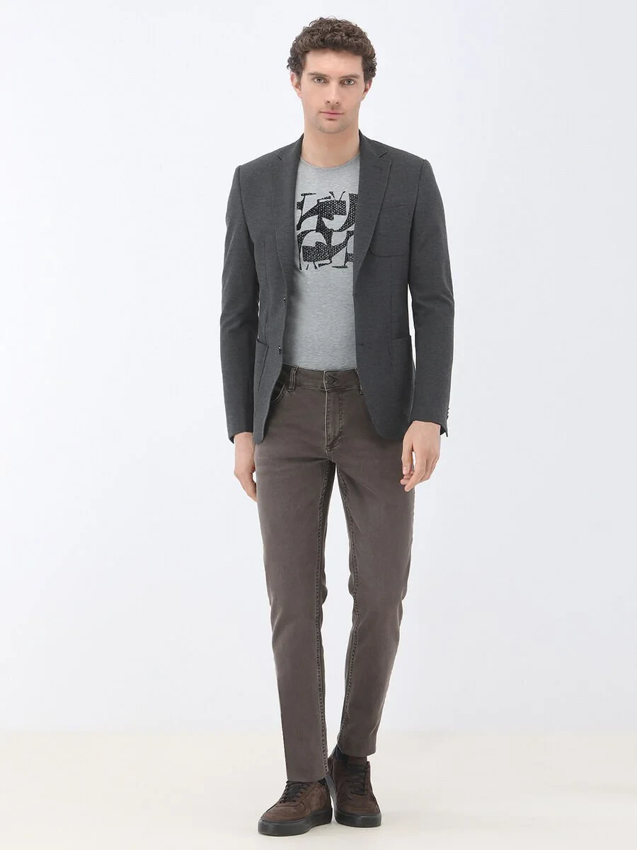 Hard Coal Plain Modern Fit Jacket - 2