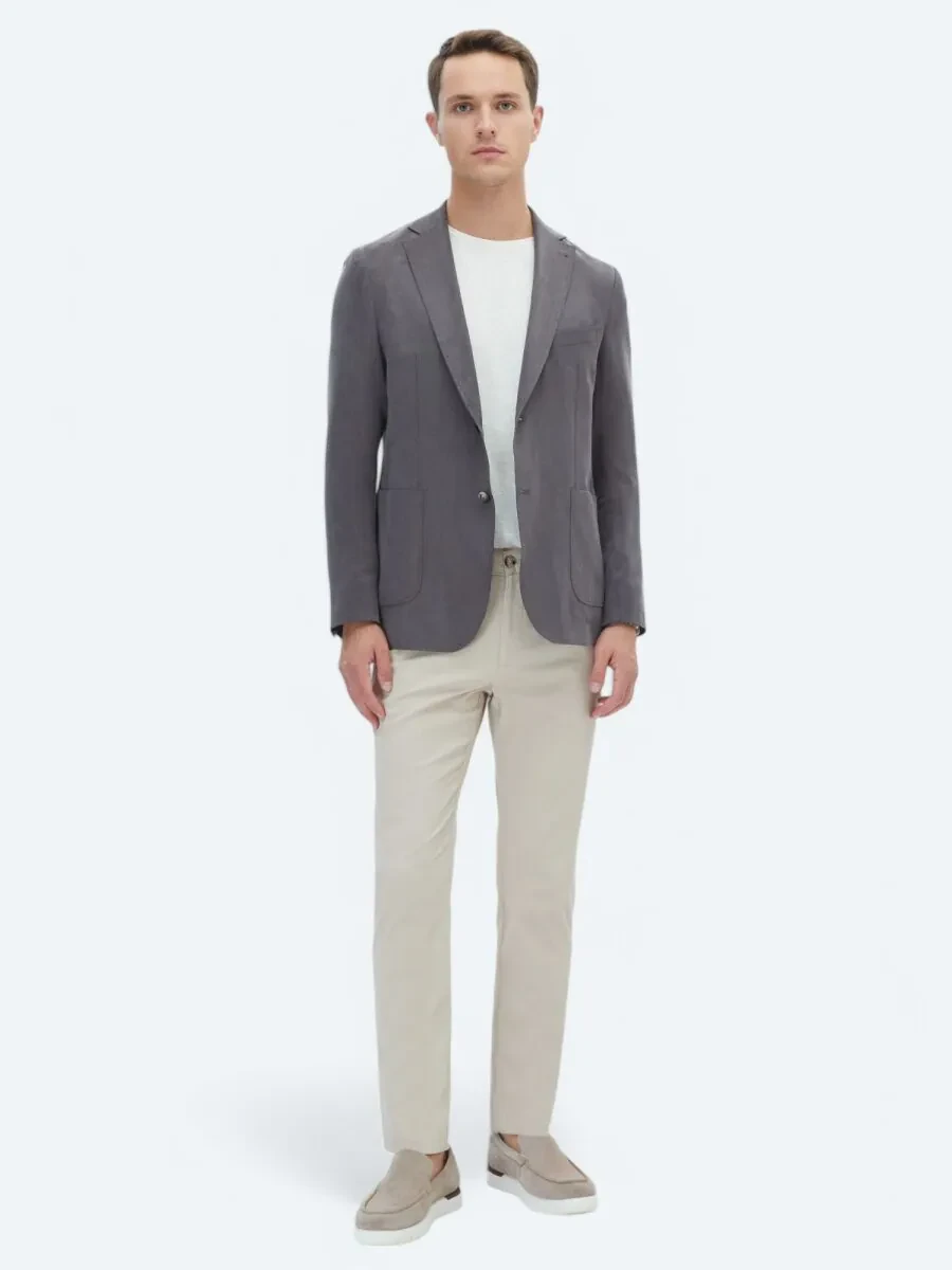 Hard Coal Plain Modern Fit Jacket - 2