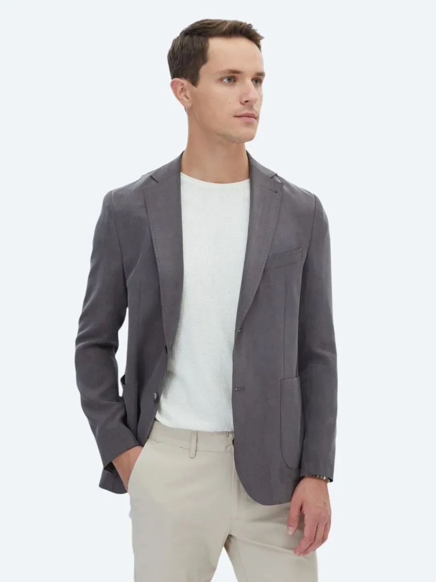 Hard Coal Plain Modern Fit Jacket - 3