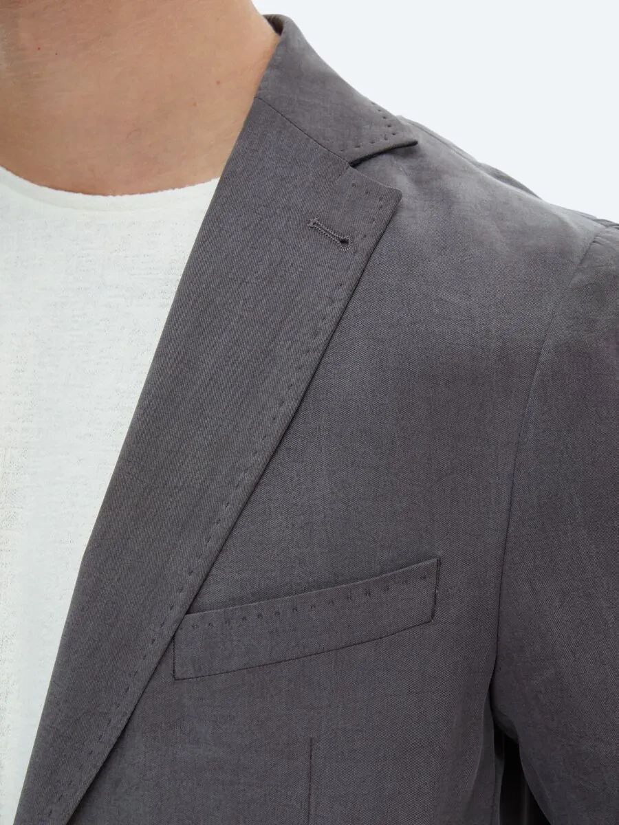 Hard Coal Plain Modern Fit Jacket - 5