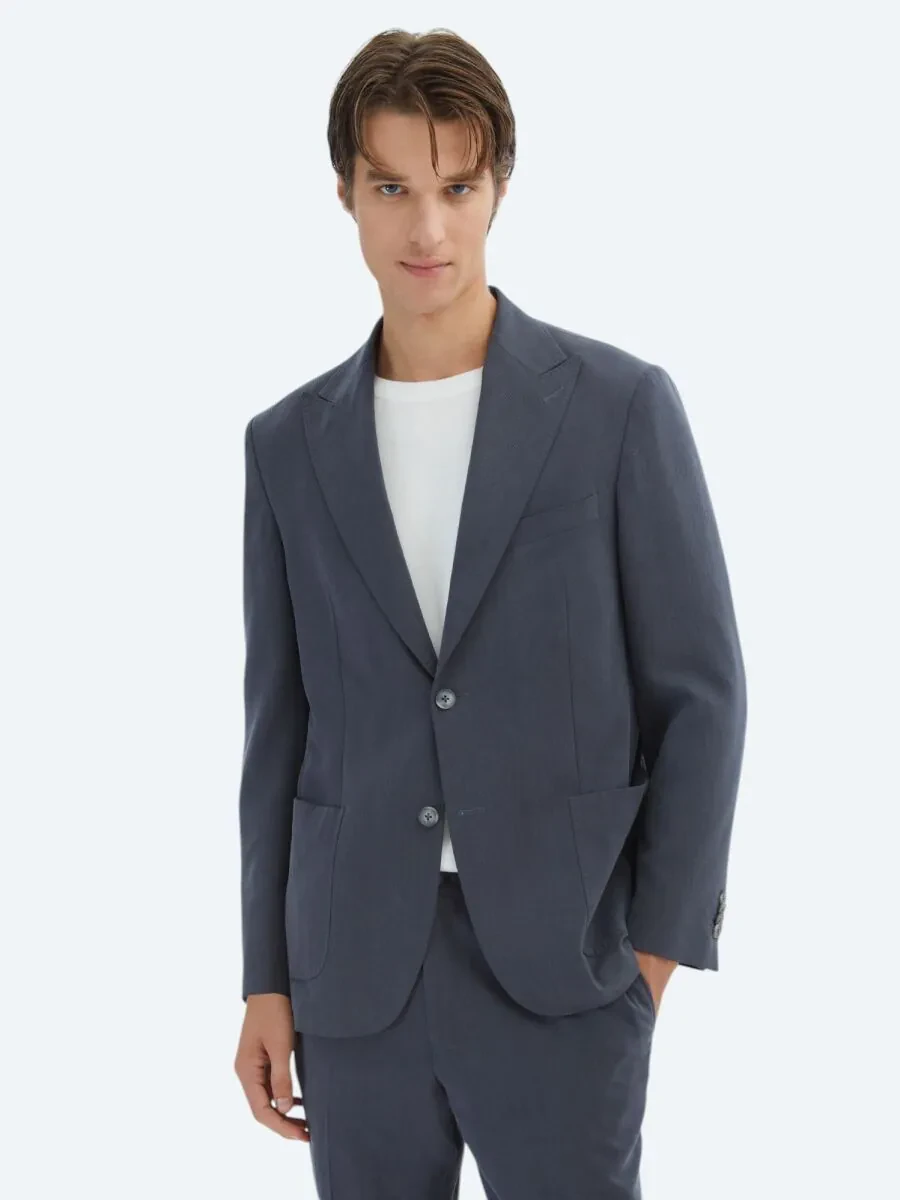 Hard Coal Plain Modern Fit Suit - 1