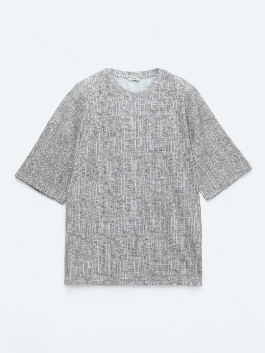 Hard Coal Printed Crew Neck Cotton Blended T-Shirt - 1