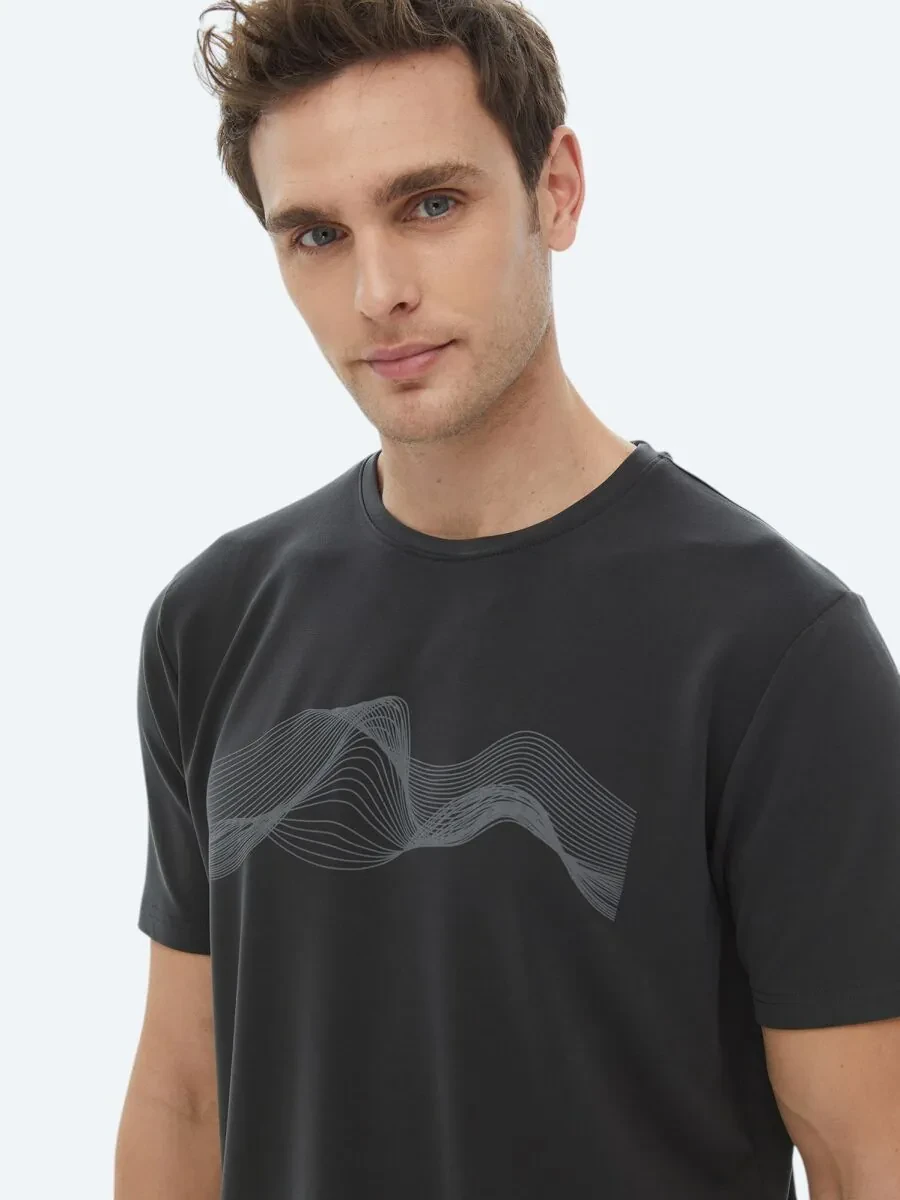 Hard Coal Printed Crew Neck T-Shirt - 3
