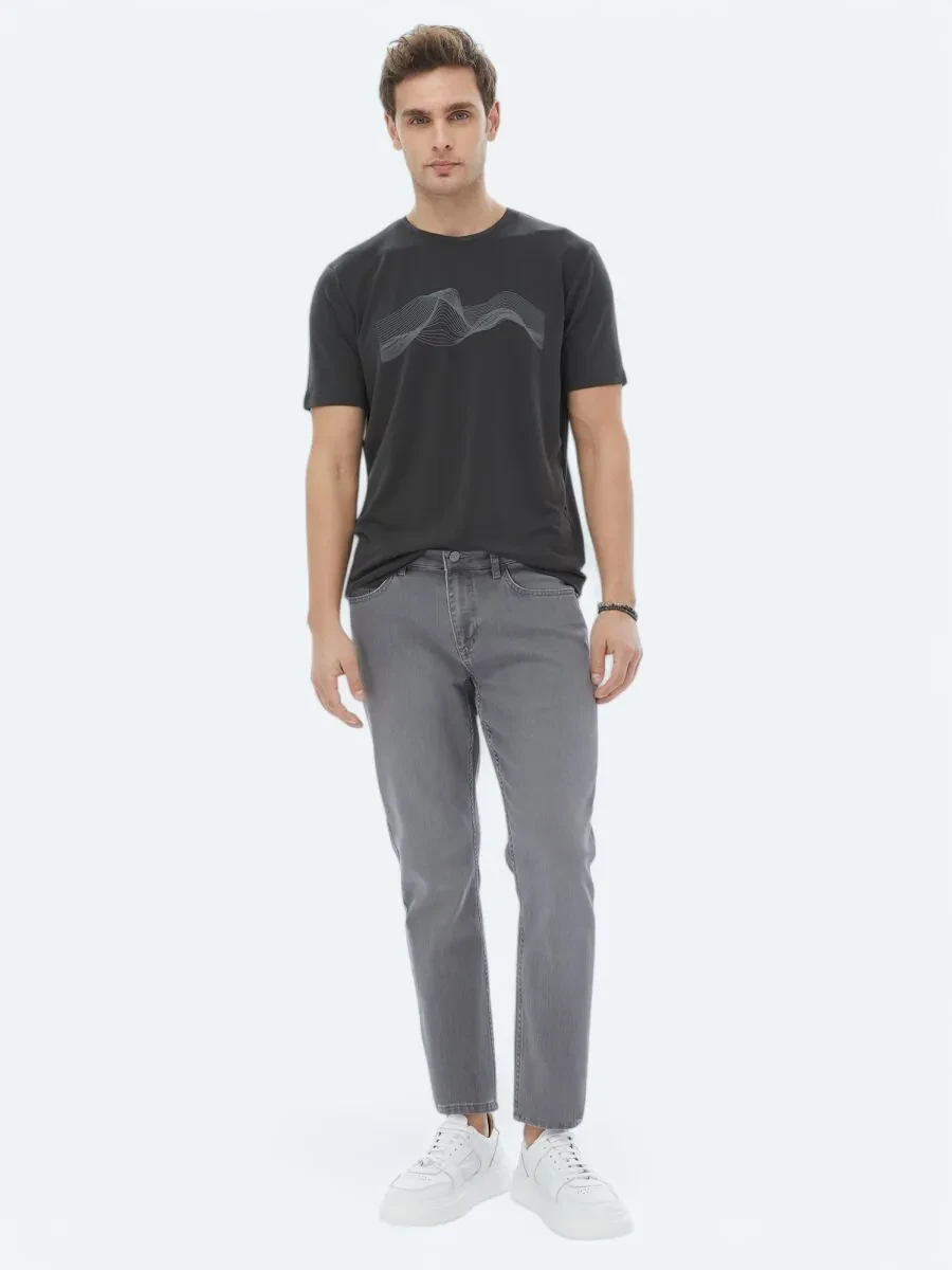 Hard Coal Printed Crew Neck T-Shirt - 4