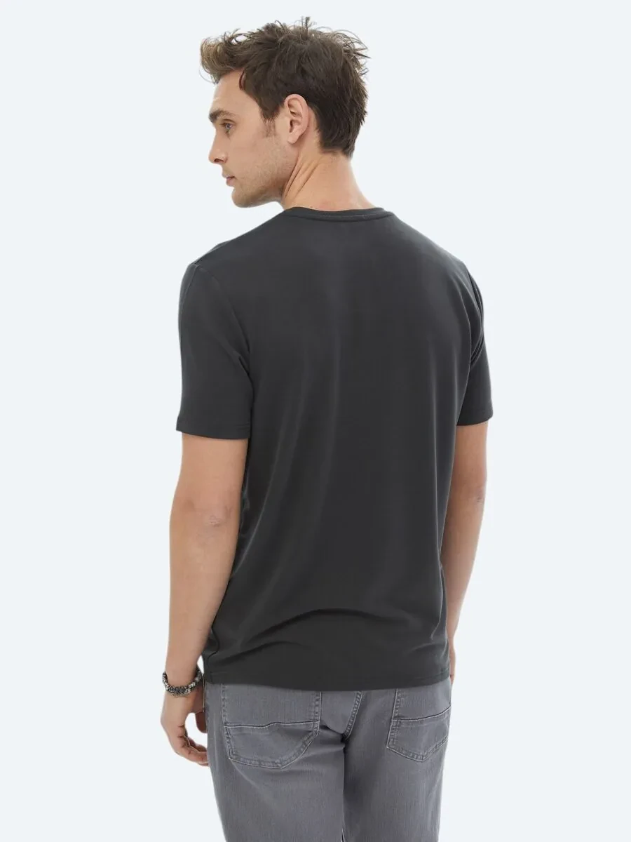 Hard Coal Printed Crew Neck T-Shirt - 5