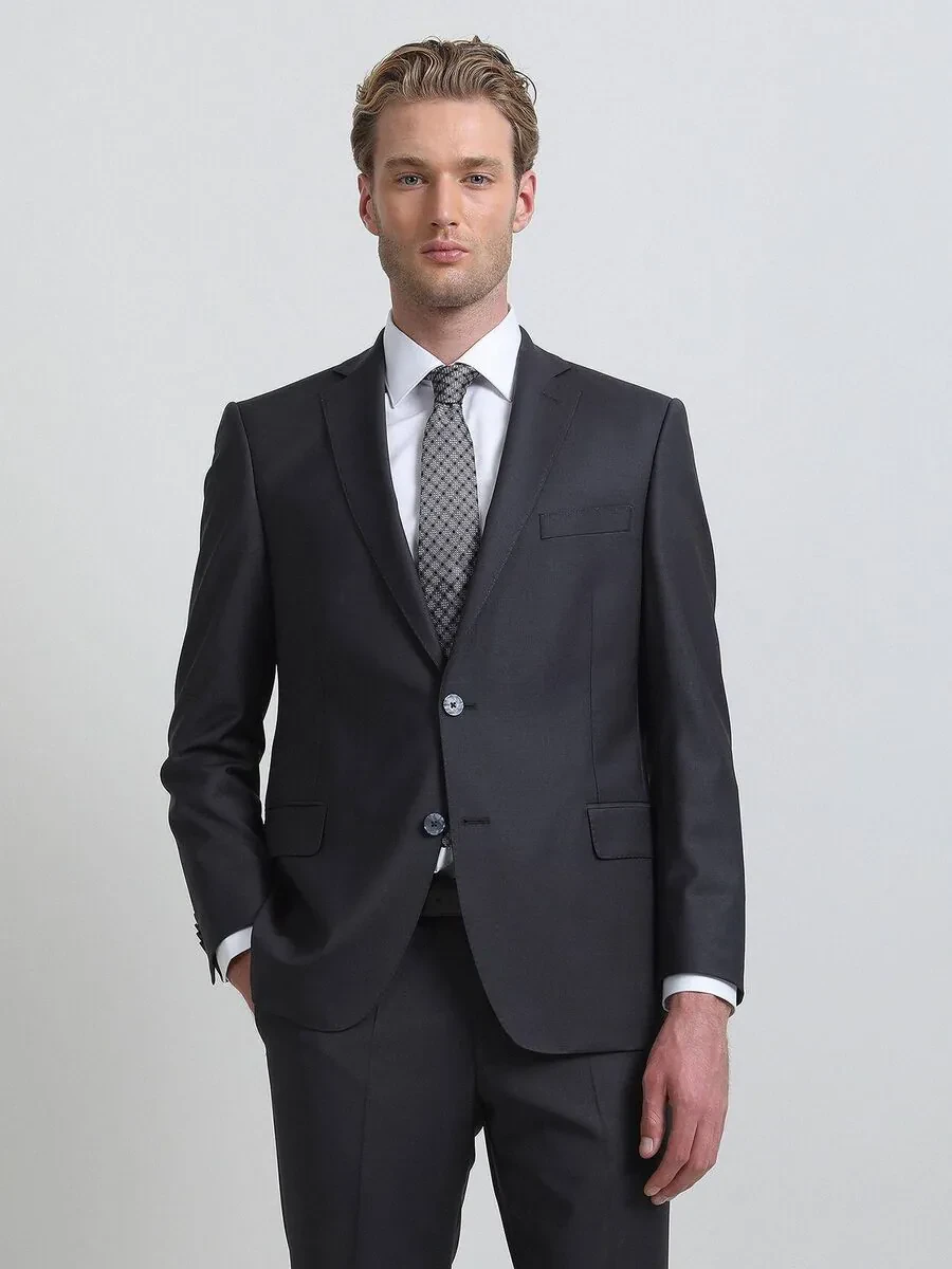 Hard Coal Regular Fit Wool Blended Suit - 1
