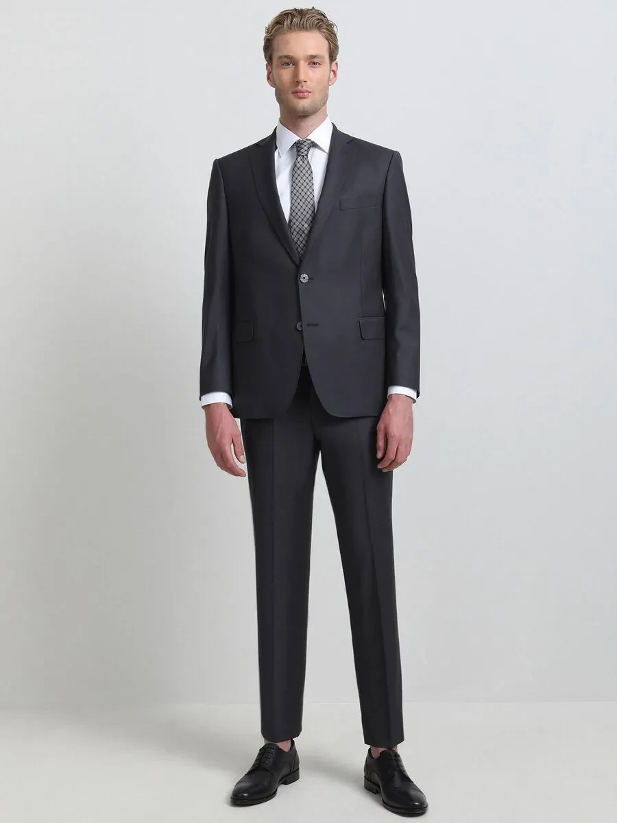 Hard Coal Regular Fit Wool Blended Suit - 2