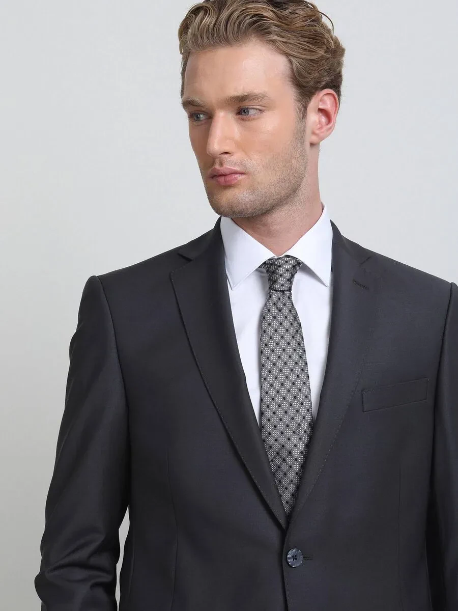Hard Coal Regular Fit Wool Blended Suit - 3