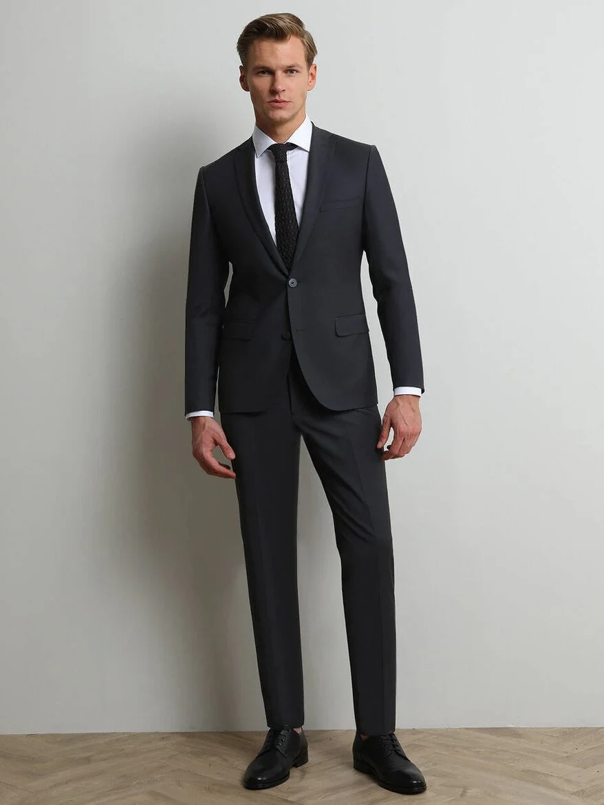 Hard Coal Slim Fit Wool Blended Suit - 2