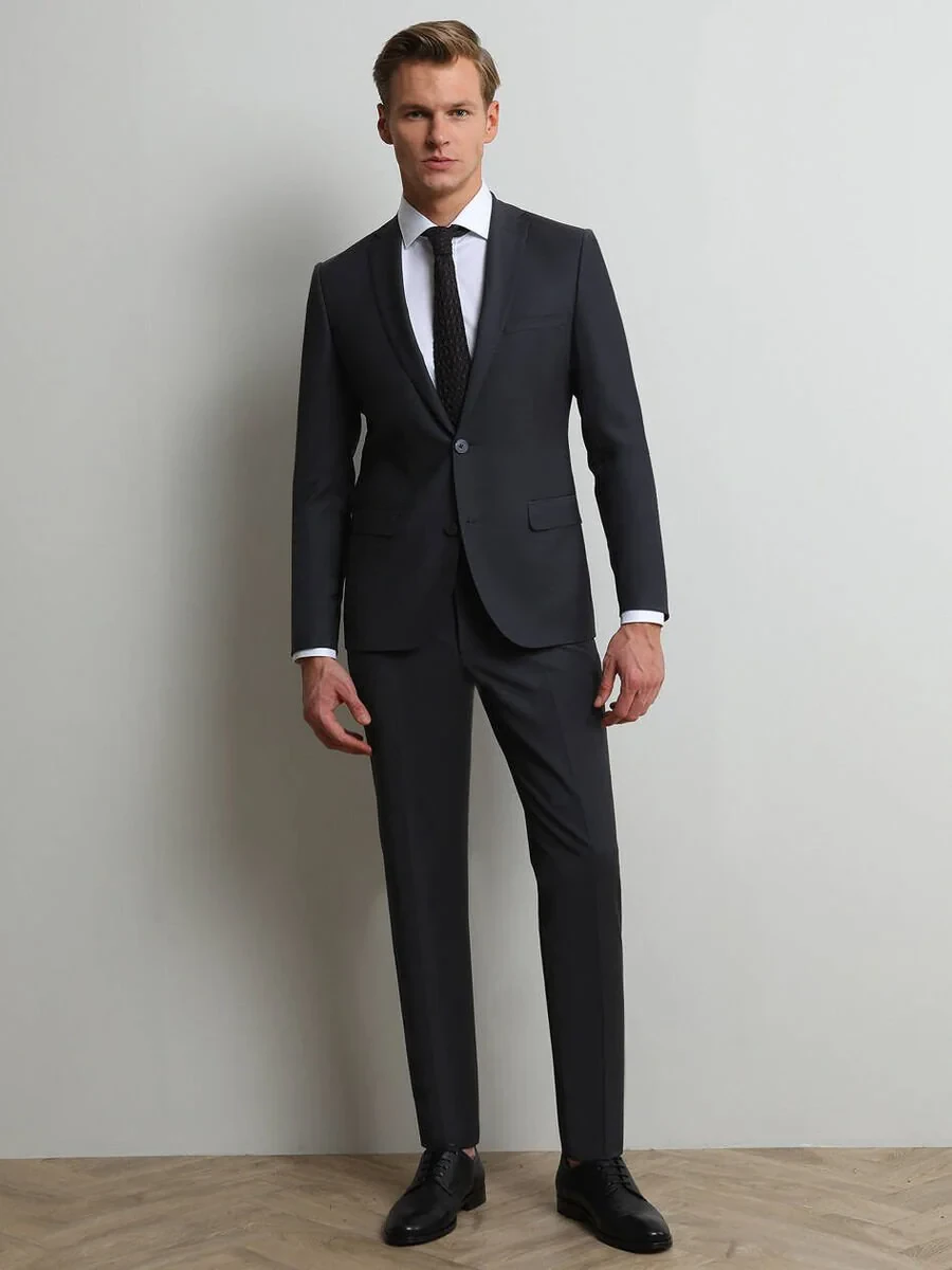 Hard Coal Slim Fit Wool Blended Suit - 2