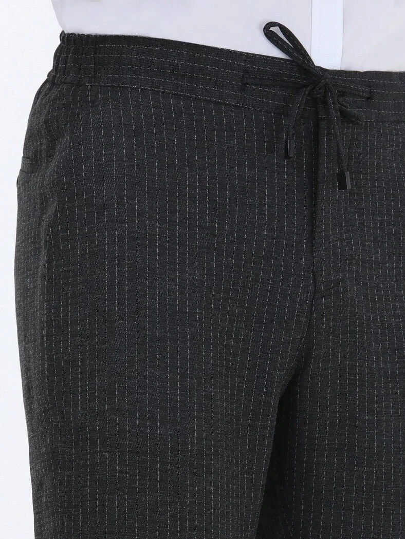 Hard Coal Striped Modern Fit Suit - 7