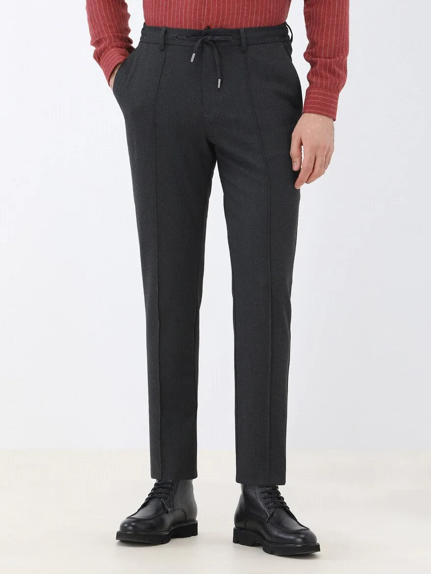 Hard Coal Weaving Jogging Fit Casual Trousers - 1