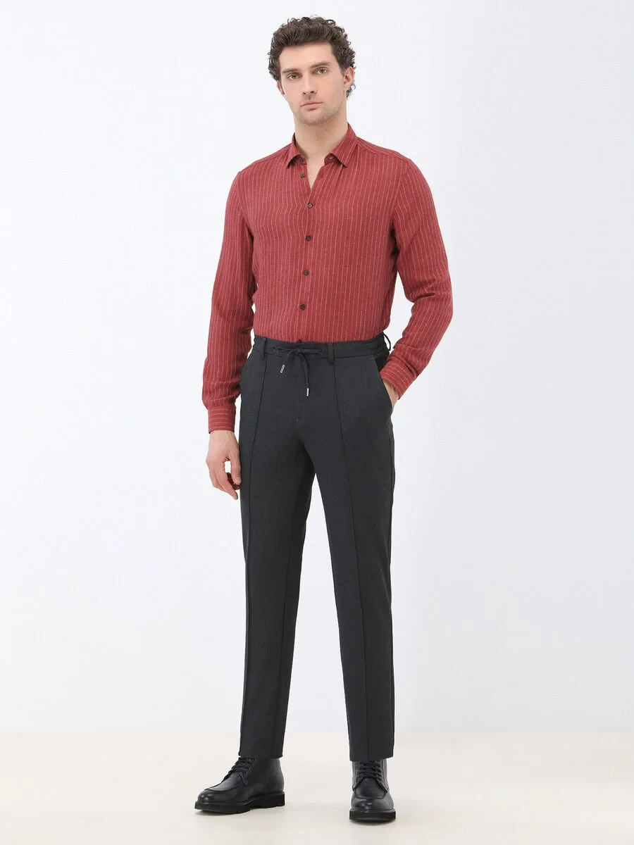 Hard Coal Weaving Jogging Fit Casual Trousers - 2