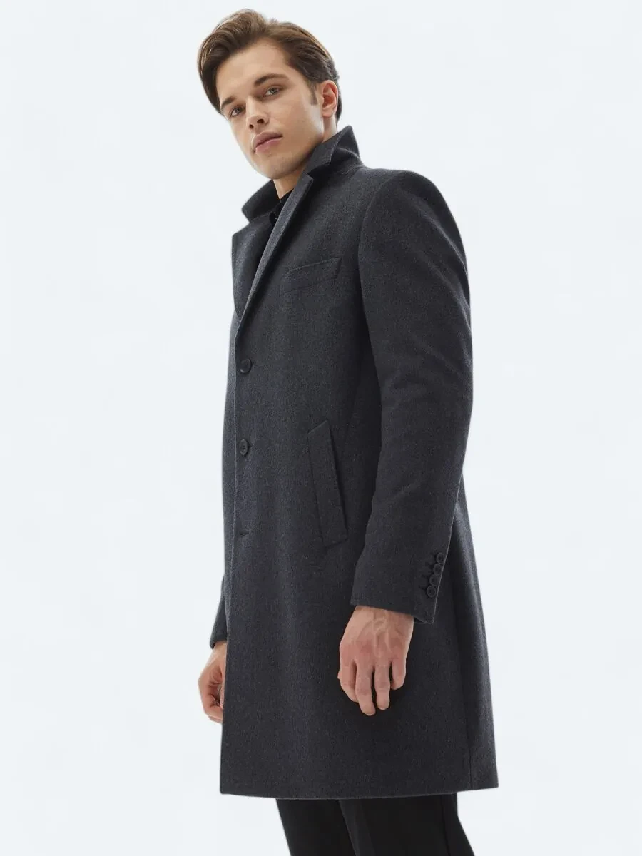 Hard Coal Weaving Overcoat - 1