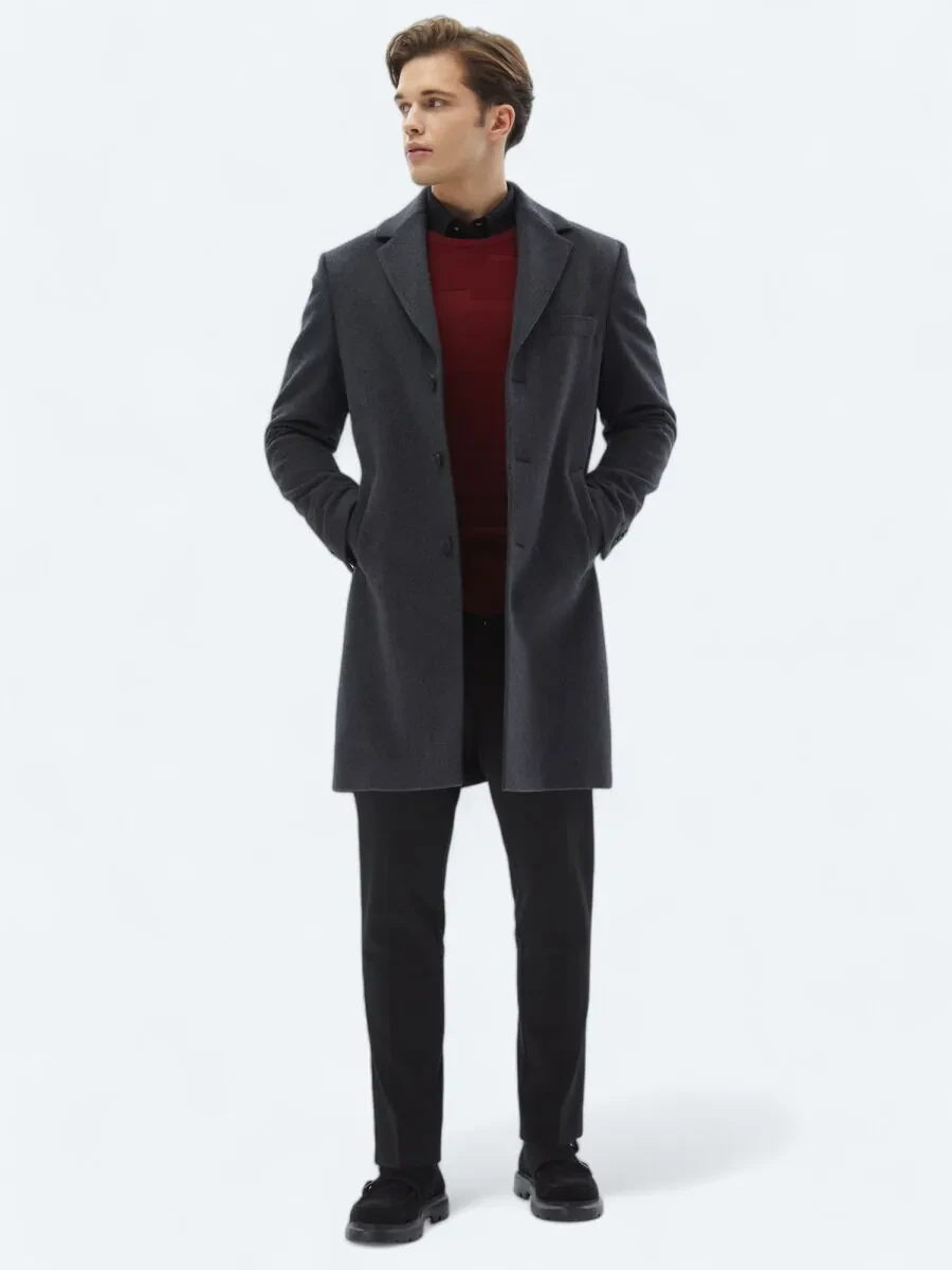Hard Coal Weaving Overcoat - 2