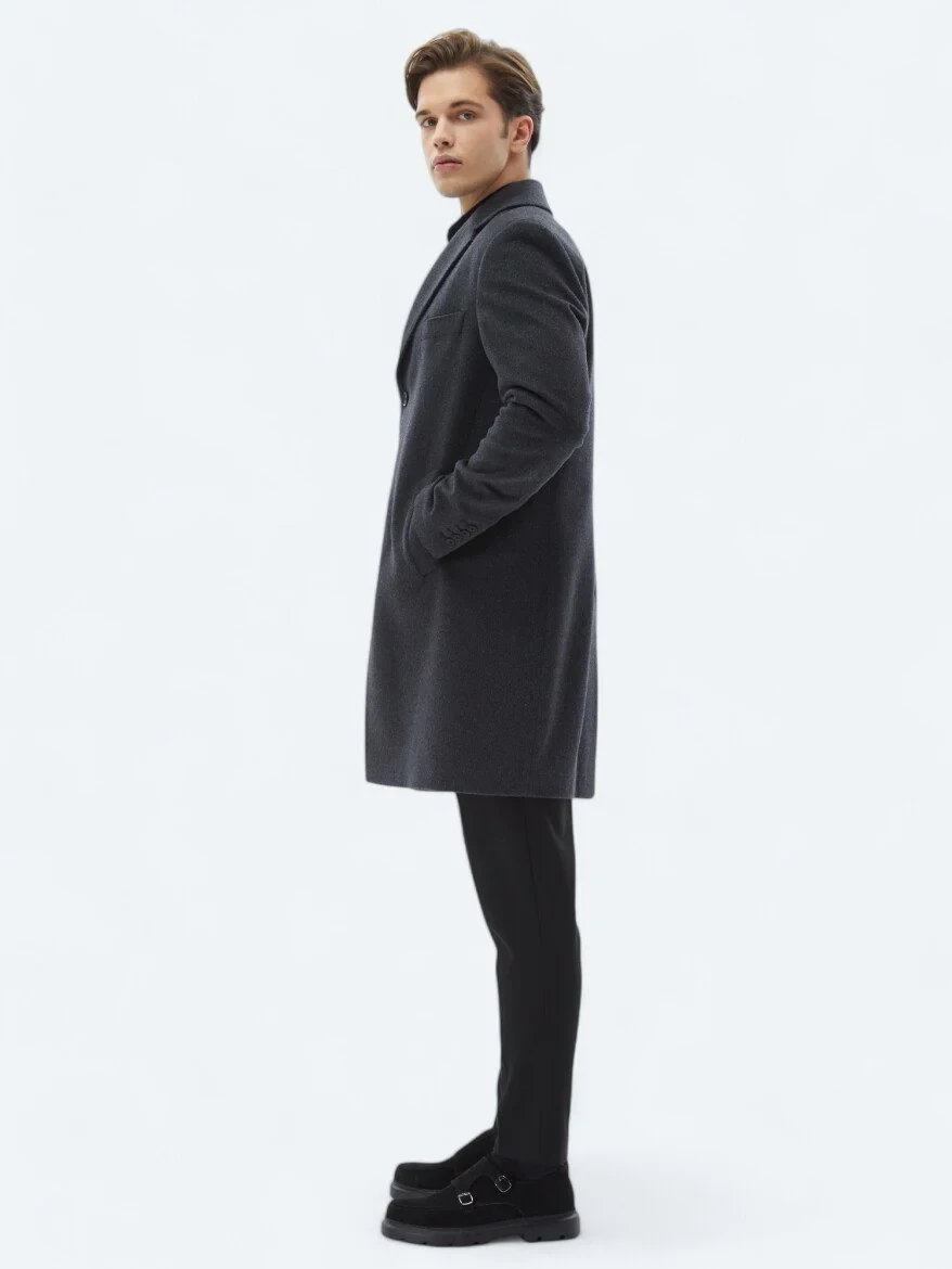 Hard Coal Weaving Overcoat - 3