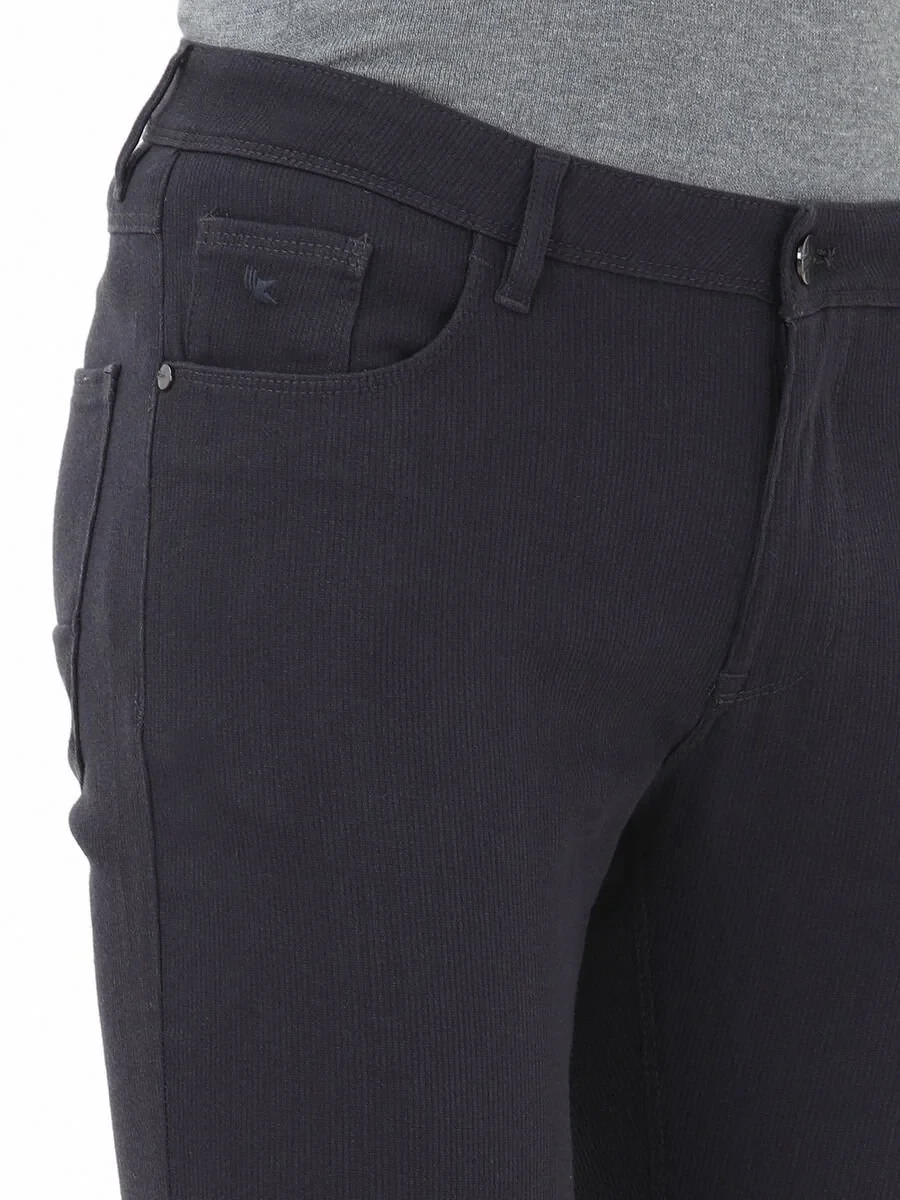 Hard Coal Weaving Slim Fit Casual Cotton Blended Trousers - 3
