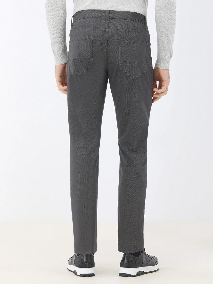 Hard Coal Weaving Slim Fit Casual Cotton Blended Trousers 