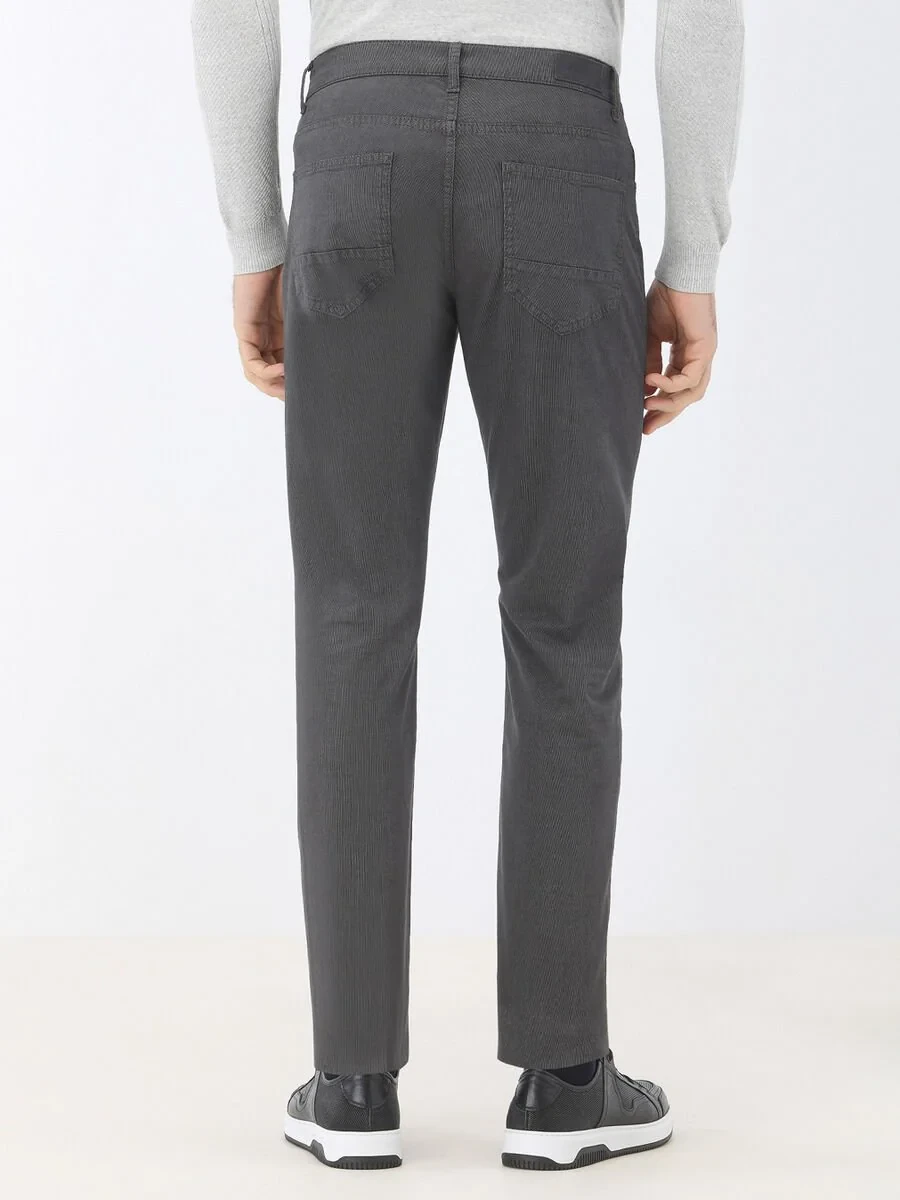 Hard Coal Weaving Slim Fit Casual Cotton Blended Trousers - 4