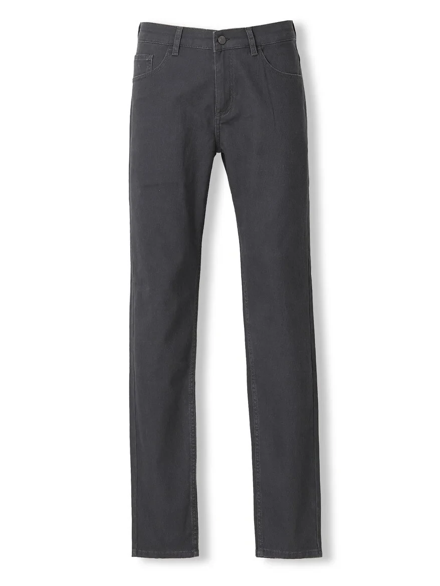 Hard Coal Weaving Slim Fit Casual Cotton Blended Trousers - 5