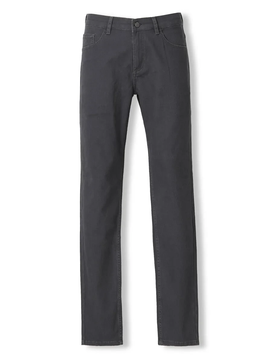 Hard Coal Weaving Slim Fit Casual Cotton Blended Trousers - 5