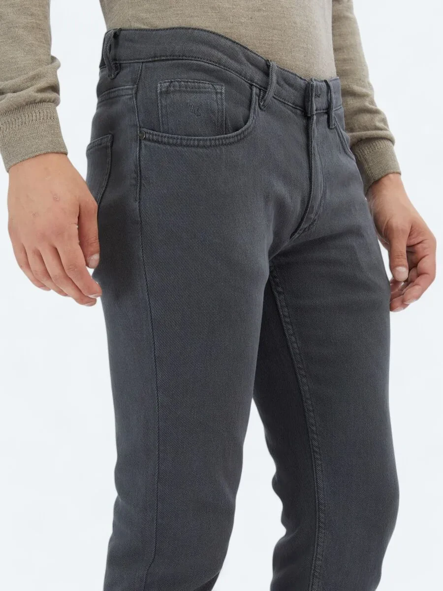 Hard Coal Weaving Slim Fit Casual Cotton Blended Trousers - 3