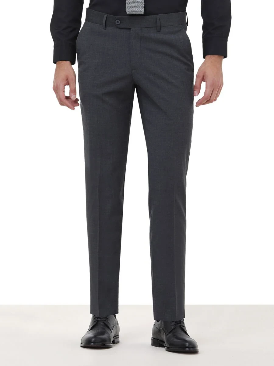 Hard Coal Weaving Slim Fit Classical Wool Blended Trousers - 1