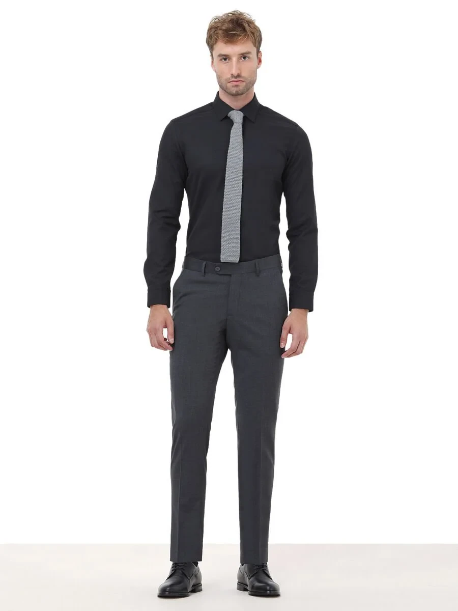 Hard Coal Weaving Slim Fit Classical Wool Blended Trousers - 2