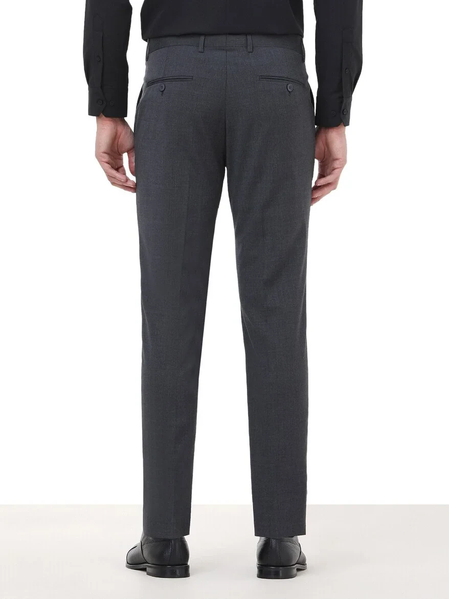 Hard Coal Weaving Slim Fit Classical Wool Blended Trousers - 4