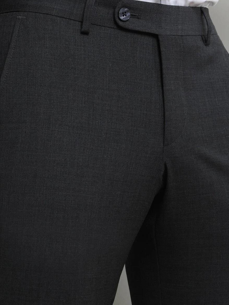 Hard Coal Weaving Slim Fit Classical Wool Blended Trousers - 3