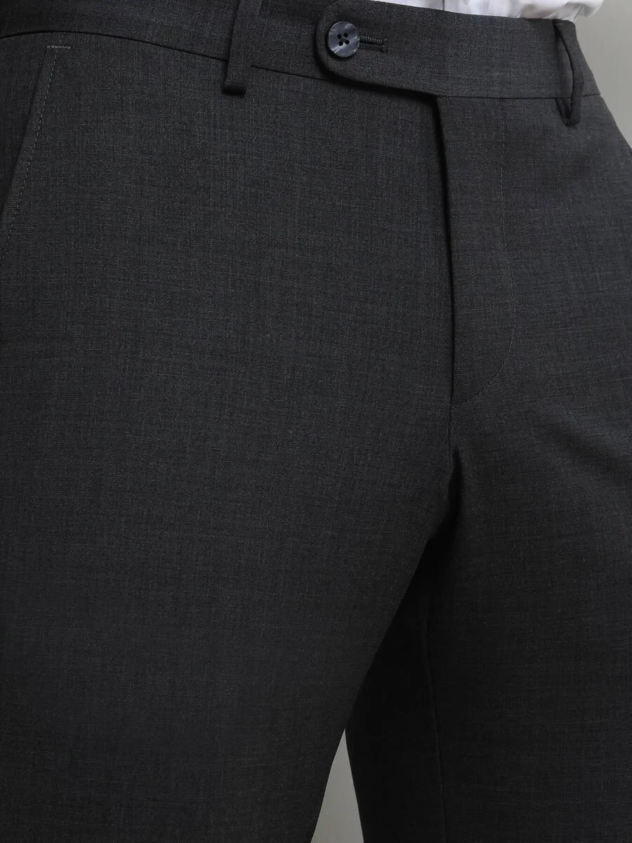 Hard Coal Weaving Slim Fit Classical Wool Blended Trousers - 3