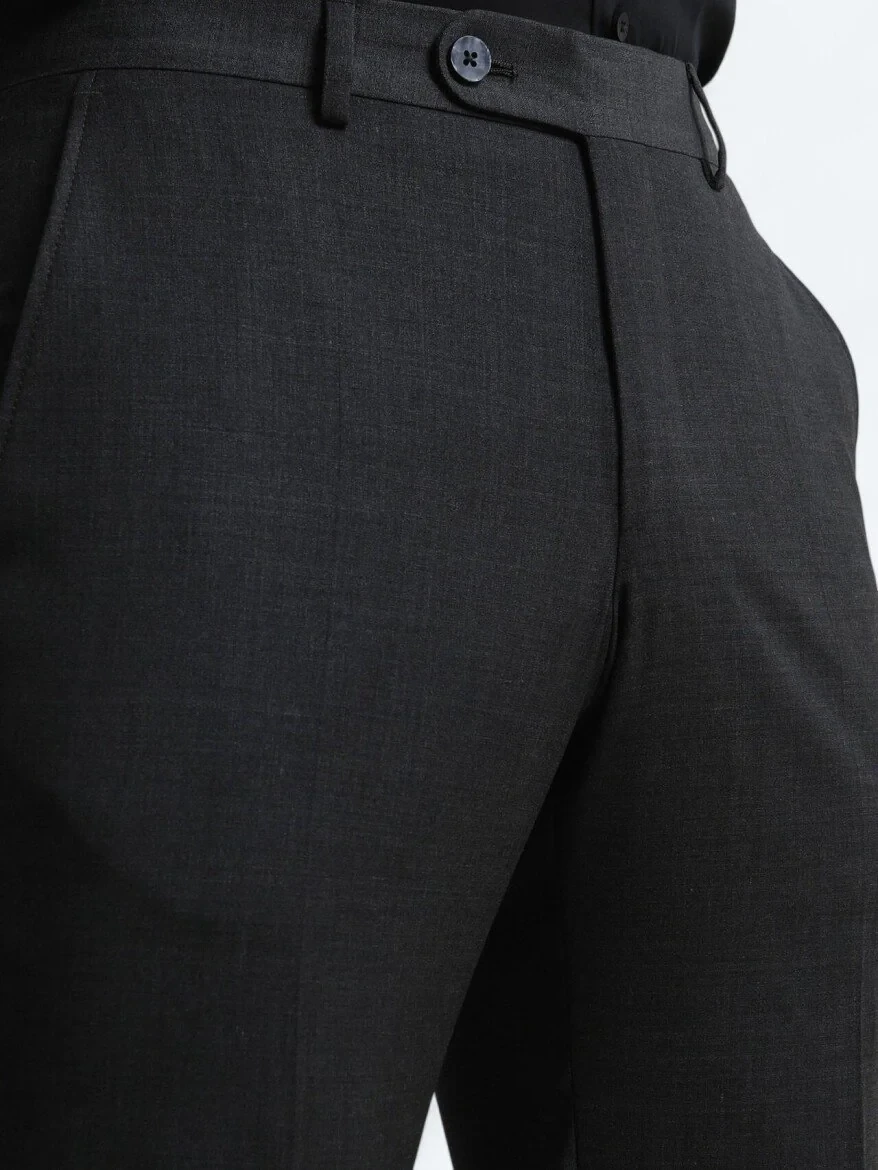 Hard Coal Weaving Slim Fit Classical Wool Blended Trousers - 3