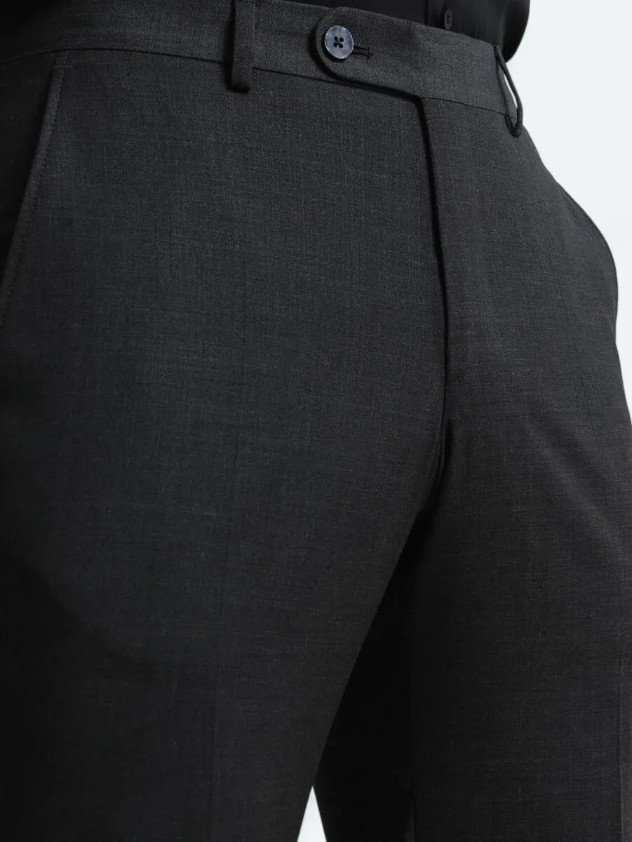 Hard Coal Weaving Slim Fit Classical Wool Blended Trousers - 3