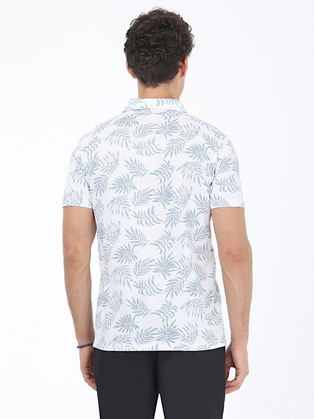 Havacı Mavi Baskılı Regular Fit Casual %100 Pamuk Gömlek - 4